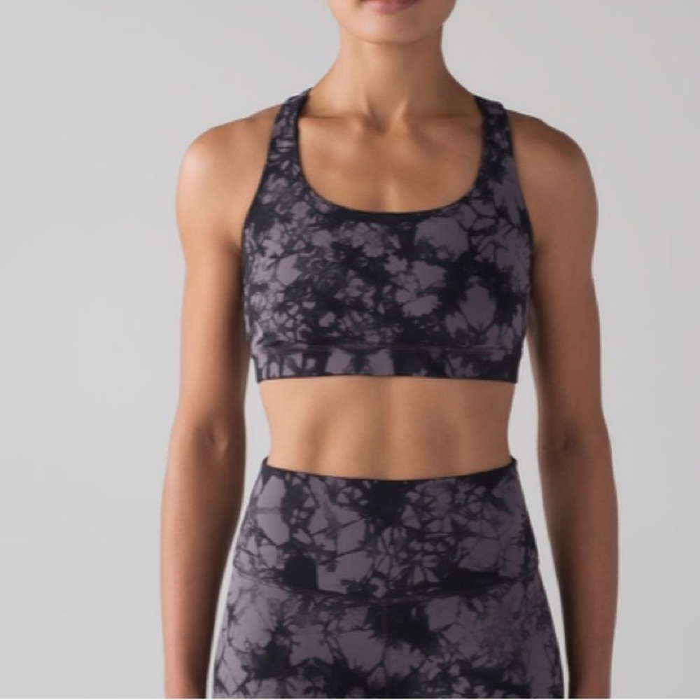 Lululemon Luxtreme Energy Bra Shibori Magnum Black sz 2 - Picture 2 of 8